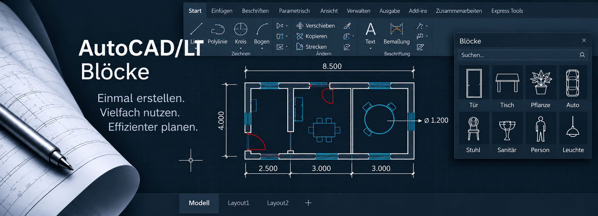 e-Learning | Autodesk AutoCAD/LT | Blöcke | Jetzt in neuer Version