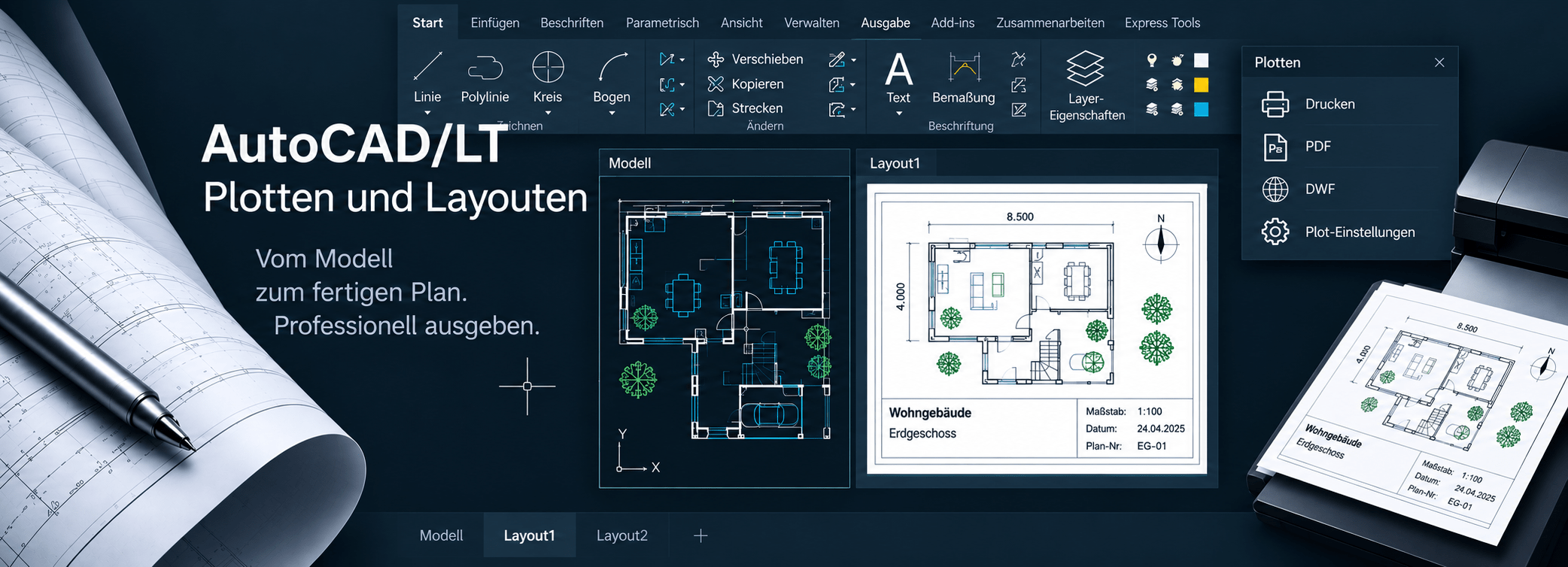 e-Learning | Autodesk AutoCAD/LT | Layout und Plotten | Jetzt iin neuer Version