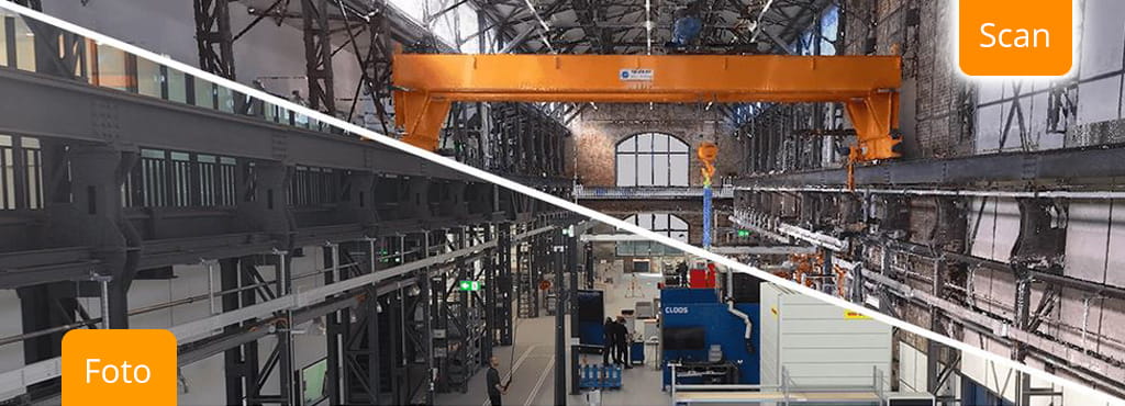 3D Laserscan Header mit Text