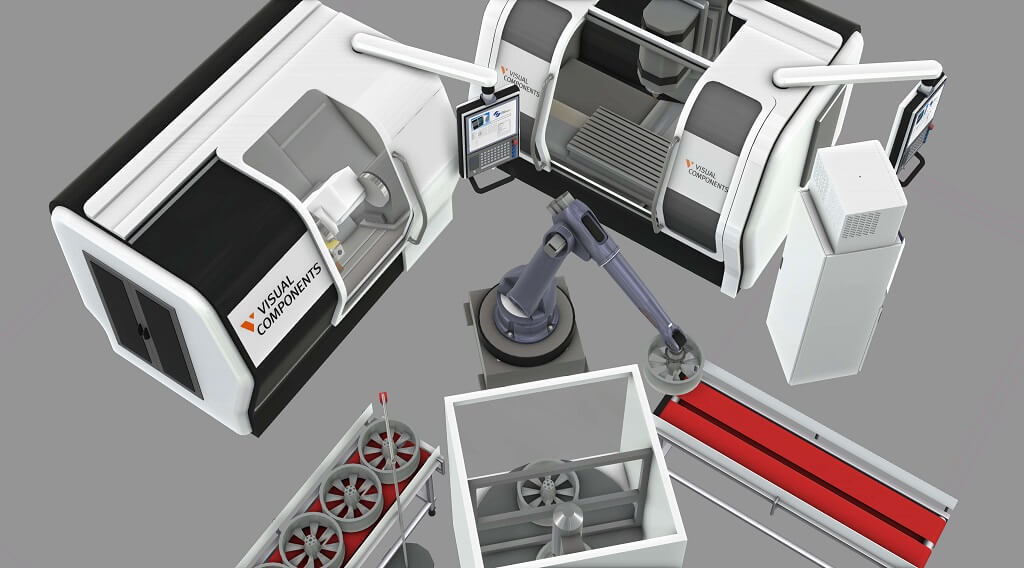 Machine tending layout