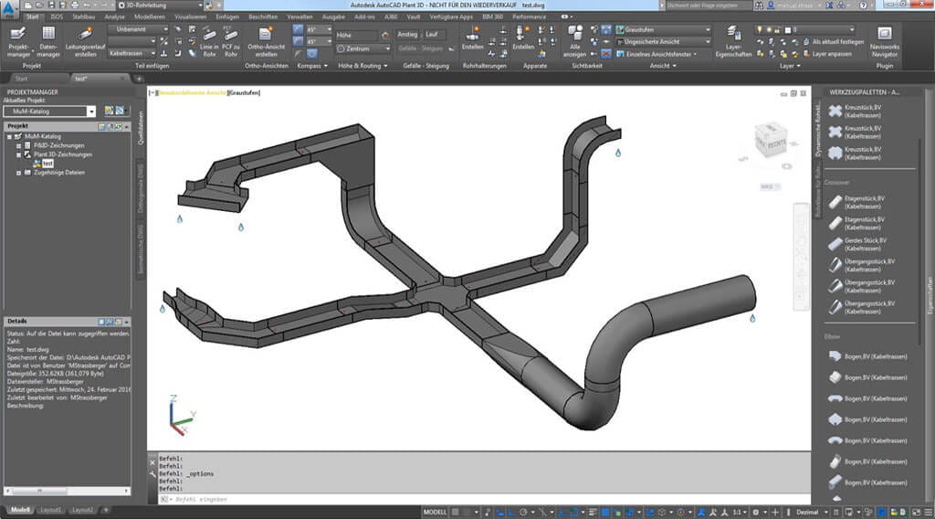 MuM Plant Suite Kabeltrasse Lüftungsschacht