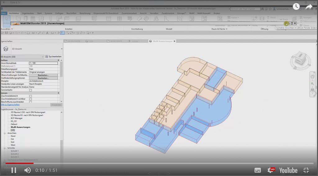 3D-Räume - Anzeigen der Räume in 3D, Kontrolle und Auswertung von Raumvolumen 