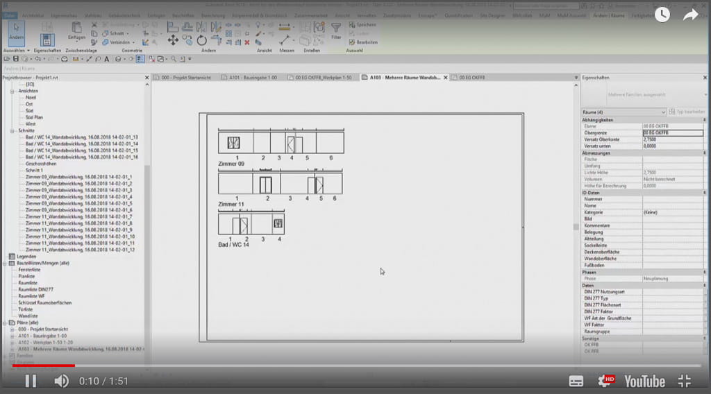 In nur wenigen Sekunden Wandabwicklungen für mehrere Räume erzeugen